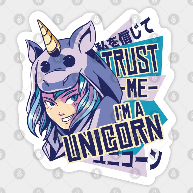 Trust Me I'm a Unicorn Kawaii Anime Manga Art Sticker by Kali Space